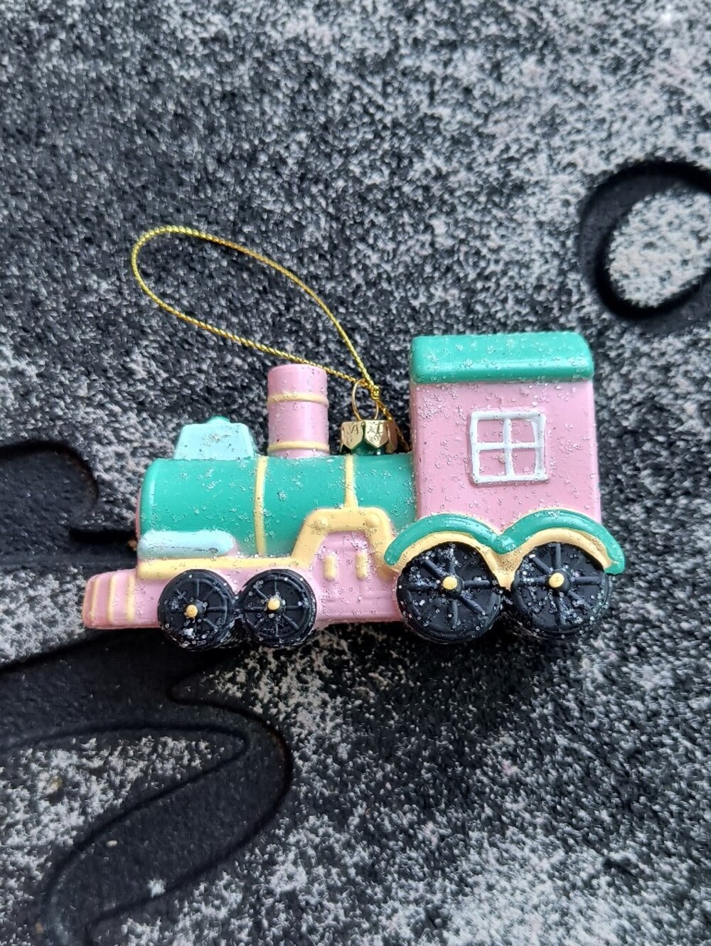 Wondershop Train Christmas Tree Ornament Mint/Pink/Yellow With Glitter Accent